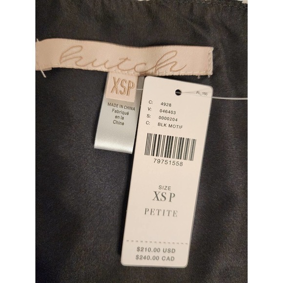 Anthropologie Hutch wrap dress size XS Petite Black motif NWT - Picture 6 of 10